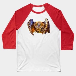 Great Horned Owl Baseball T-Shirt